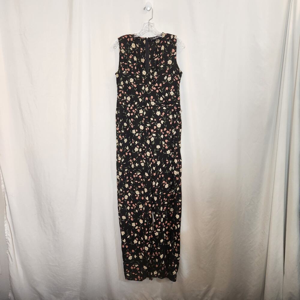 LULUS Robertson Black Pink Cream Cottagecore Bohemian Jumpsuit Womens Medium M